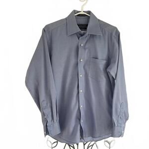 Forsyth of Canada Men's Wrinkle-Free Blue Dress Shirt - 15, 32/33